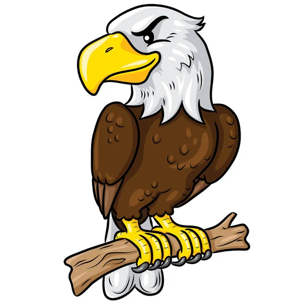 Illustration Cute Cartoon Eagle — Stock Vector