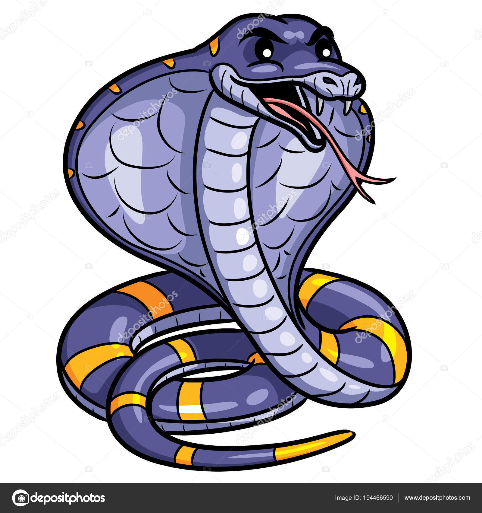 Cobra de desenho animado mostrando a língua