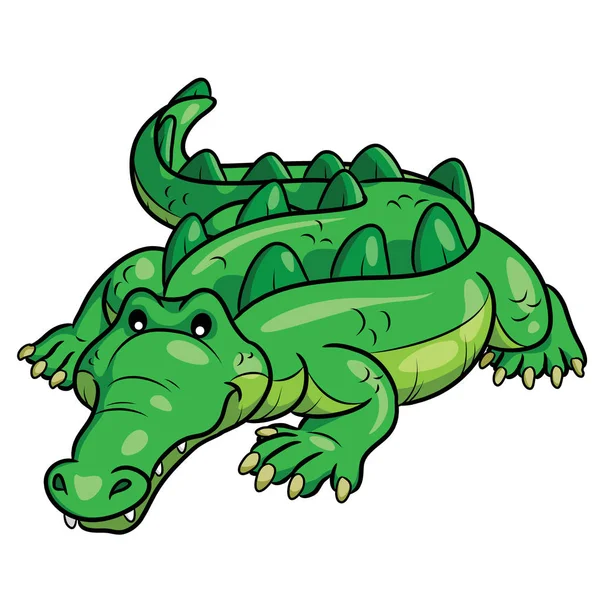 Illustration Cute Cartoon Crocodile — Stock Vector