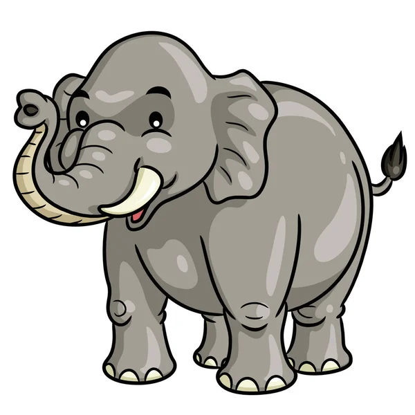 Ilustração Bonito Cartoon Elefante — Vetor de Stock