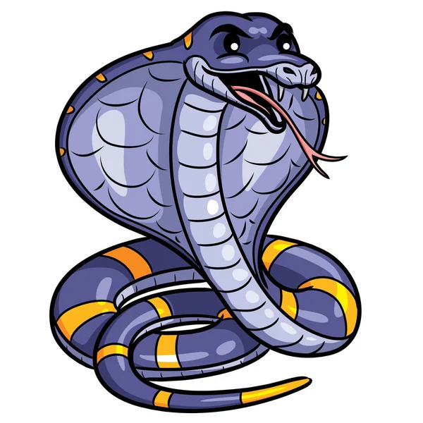 Ilustración Cobra Dibujos Animados Lindo — Vector de stock