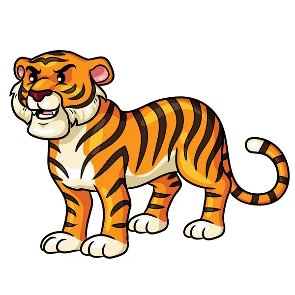 Εικονογράφηση Του Χαριτωμένο Τίγρη Κινουμένων Σχεδίων — Διανυσματικό Αρχείο