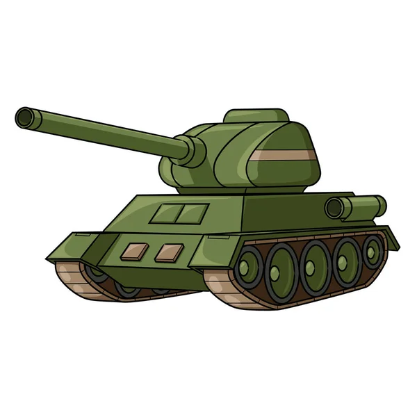 Ilustração Tanque Guerra Bonito Desenhos Animados — Vetor de Stock