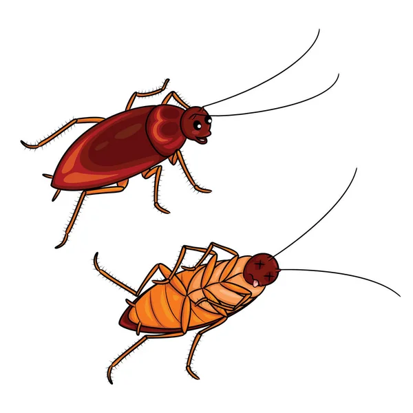 Illustration Cute Cartoon Cockroach — Stock Vector