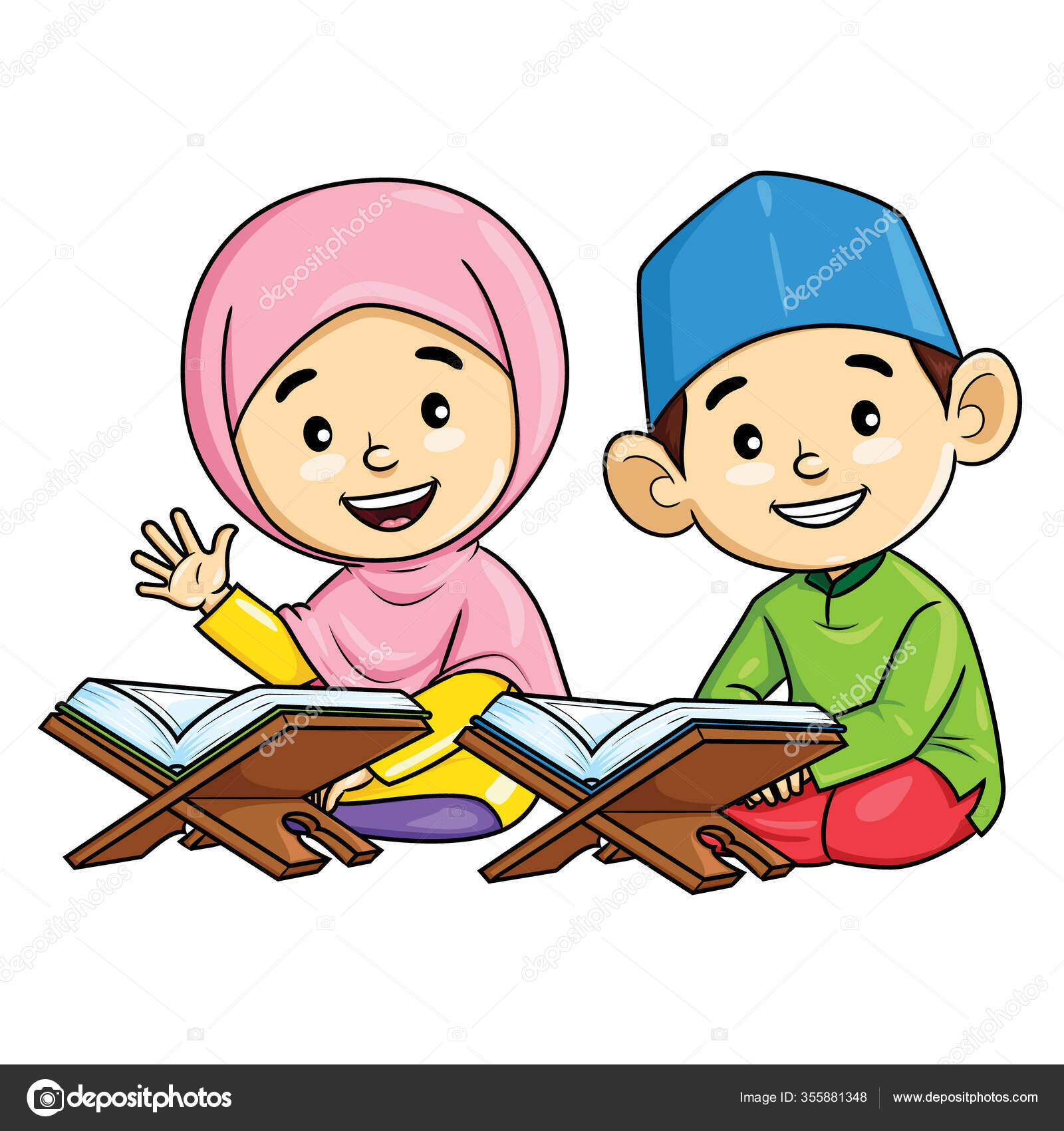 Illustration Cartoon Cute Boy Girl Muslim Recite Quran Stock Vector Image by ©rubynurbaidi #355881348 Illustration Cartoon Cute Boy Girl Muslim Recite Quran Stock Vector Image by ©rubynurbaidi #355881348