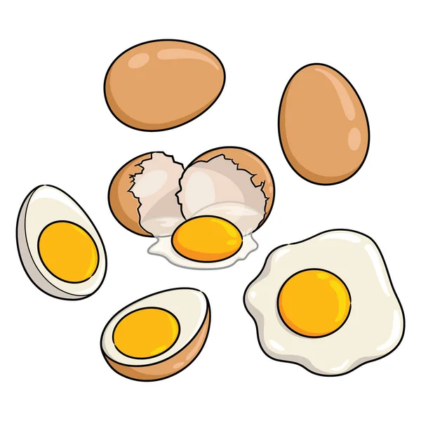 可爱蛋的插图卡通画 — 图库矢量图片