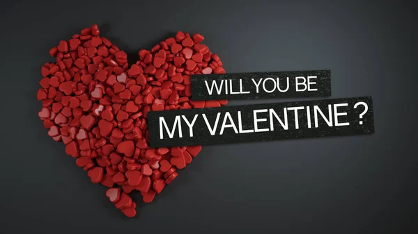 ¿Serás mi San Valentín? Renderizado 3D — Foto de Stock