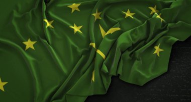 Adıge bayrağı buruşuk Dark üzerinde arka plan 3d Render 