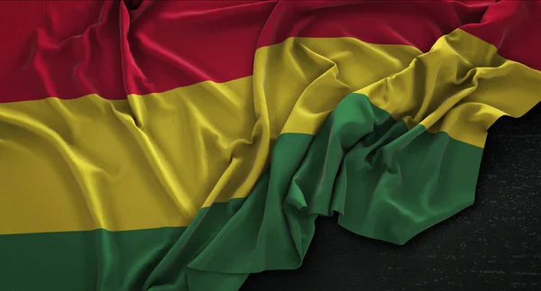 Bolivia Flag Wrinkled On Dark Background 3D Render — Stock Photo, Image