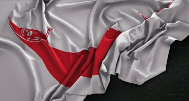 Paskalya Adası bayrak buruşuk Dark üzerinde arka plan 3d Render 