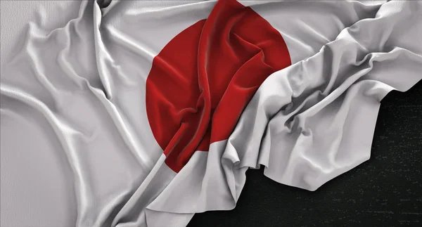 Japan Flag Wrinkled On Dark Background 3D Render — Stock Photo, Image