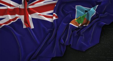 Montserrat Flag Wrinkled On Dark Background 3D Render  clipart