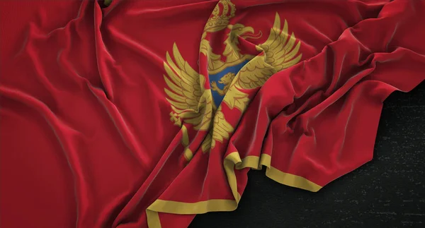 Montenegro Flag Wrinkled On Dark Background 3D Render — Stock Photo, Image