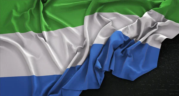 Sierra leone flag zerknittert auf dunklem hintergrund 3d render — Stockfoto