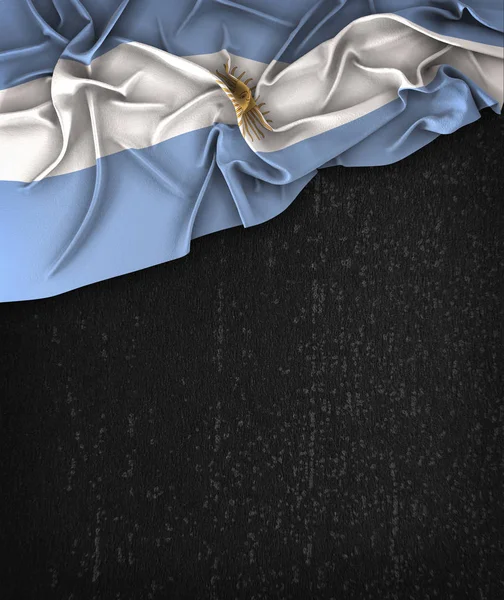 Drapeau Argentine Vintage sur un tableau noir Grunge avec espace F — Photo