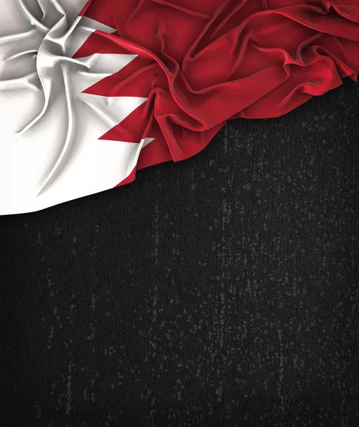 Bahrain Flag Vintage på en Grunge sort tavle med plads til - Stock-foto