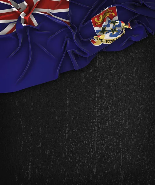 Cayman Islands Flag Vintage on a Grunge Black Chalkboard With Sp — Stock Photo, Image