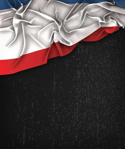 Crimea Bandera Vintage en un Grunge Negro pizarra con espacio para — Foto de Stock