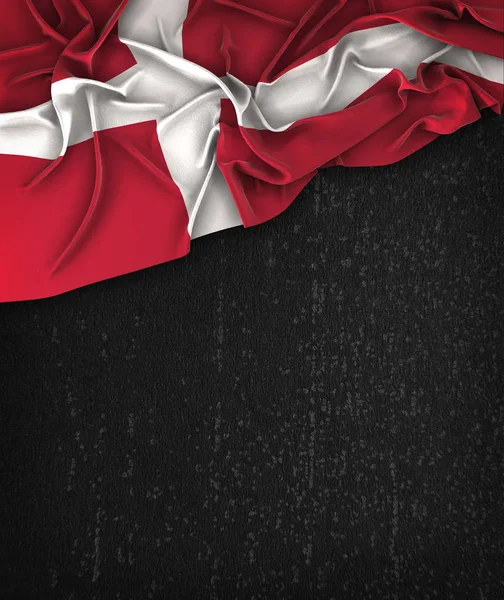 Винтаж флага Дании на гранж черной доске с пространством для — стоковое фото