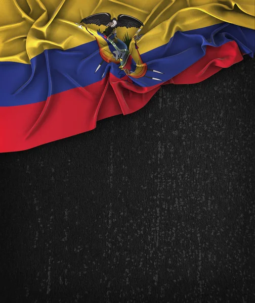 Ecuador flag vintage auf einer schwarzen Grunge-Tafel mit Platz für — Stockfoto