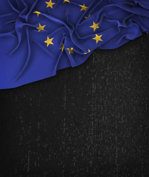 European Flag Vintage on a Grunge Black Chalkboard With Space Fo — Stock Photo, Image