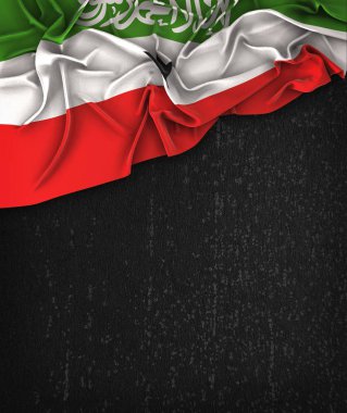 Somaliland bayrak Vintage bir Grunge üzerinde siyah kara tahta ile yer 