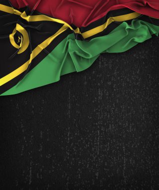 Vanuatu bayrağını Vintage bir Grunge üzerinde siyah kara tahta yeri olan