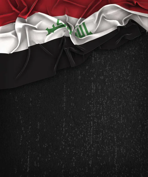 Irak zászló Vintage egy Grunge-a fekete Palatábla a hely a Te — Stock Fotó