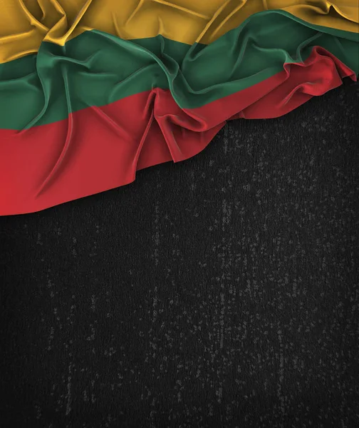 Lithuania Flag Vintage on a Grunge Black Chalkboard With Space F — Stock Photo, Image