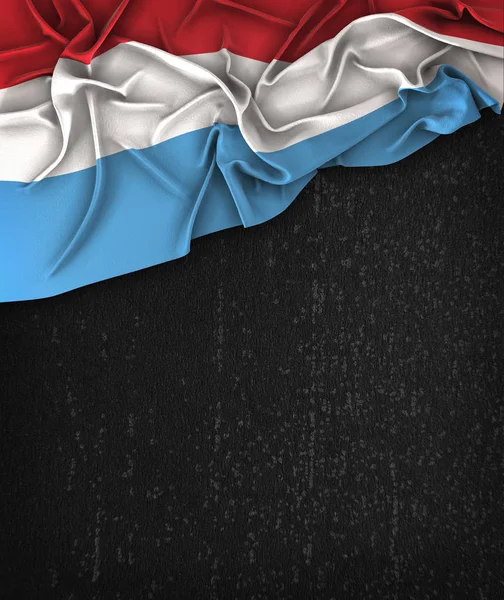Luxembourg Flag Vintage on a Grunge Black Chalkboard With Space — Stock Photo, Image