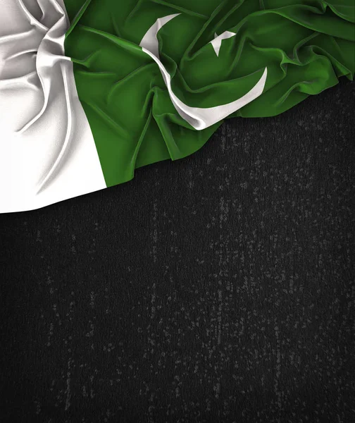 Pakistan Flag Vintage on a Grunge Black Chalkboard With Space Fo — Stock Photo, Image