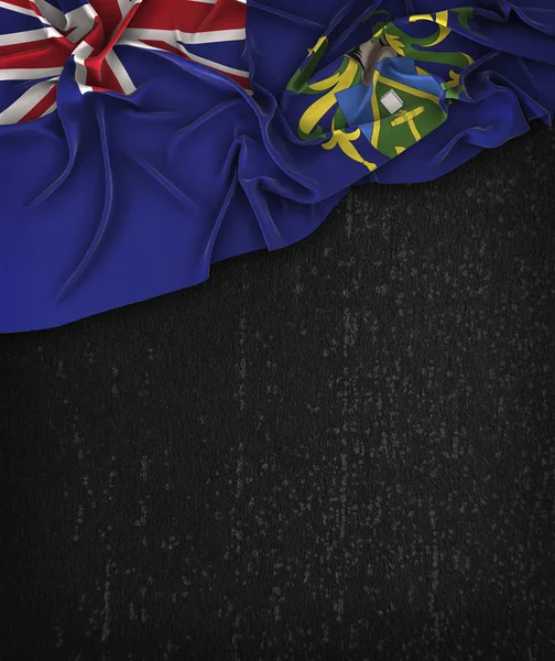 Pitcairn Islands Drapeau Vintage sur un tableau noir grunge avec — Photo