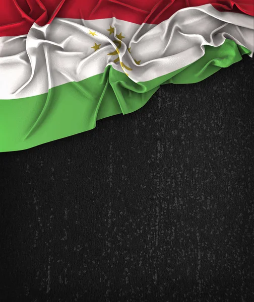 Tajikistan Flag Vintage on a Grunge Black Chalkboard With Space — Stock Photo, Image