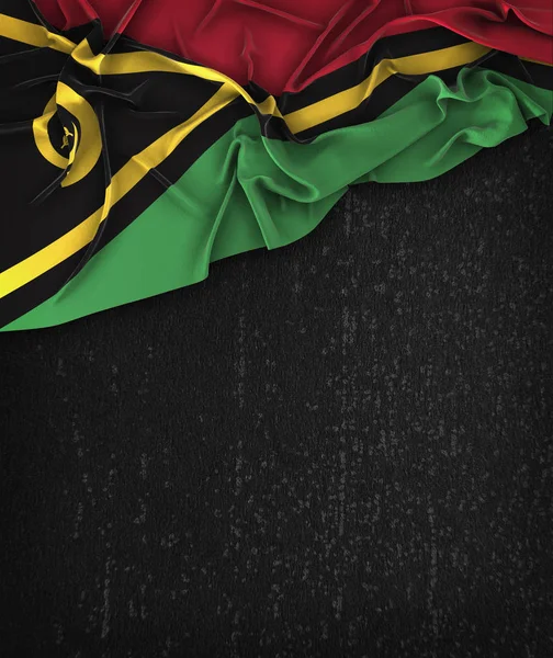 Vanuatu flag vintage auf einer schwarzen Grunge-Tafel mit Platz für — Stockfoto