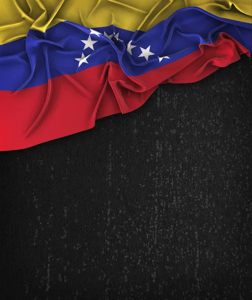 Venezuela Bandera Vintage en una pizarra Grunge Negro con espacio F —  Fotos de Stock