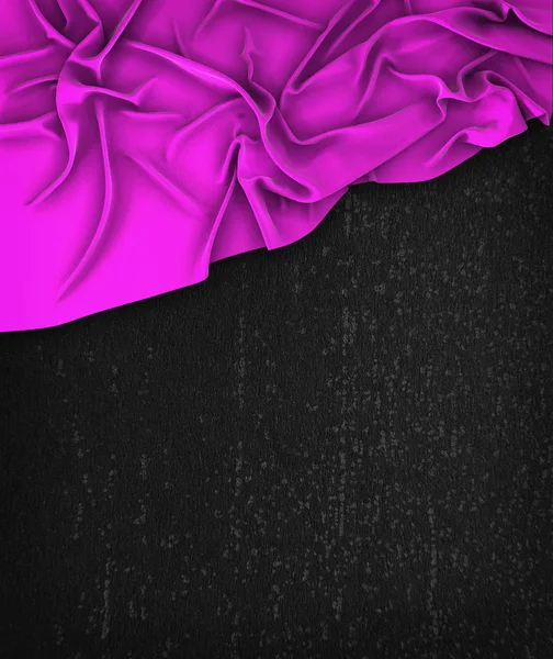 Drapeau violet vintage sur un tableau noir grunge avec de l'espace pour — Photo