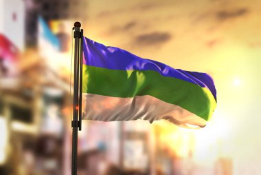 Komi Cumhuriyeti bayrağı City karşı gündoğumu Ba vasıl geçmiş bulanık