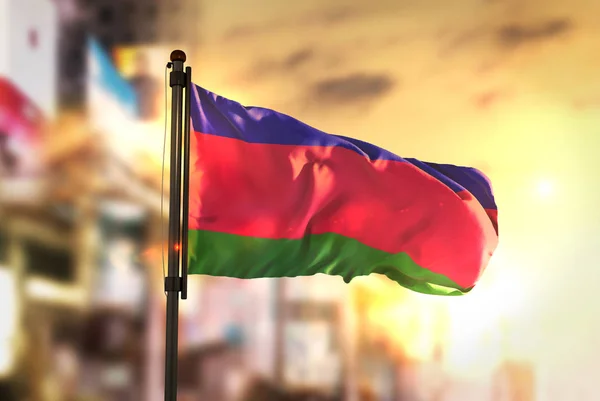Кубань Народна Республіка прапор проти місто розмитим фоном в — стокове фото
