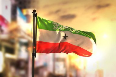 Şehir karşı Somaliland bayrak gündoğumu Backl vasıl geçmiş bulanık