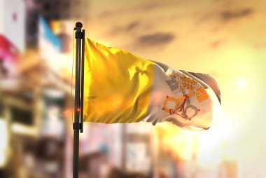 Vatikan bayrağı City karşı gündoğumu Bac vasıl geçmiş bulanık