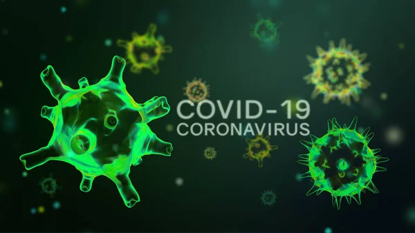 Texto Del Coronavirus Covid Bacterias Microbiología Microscópica —  Fotos de Stock