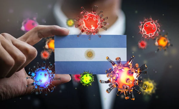 코로나 바이러스 아르헨티나의 세계적으로 유행하고 — 스톡 사진
