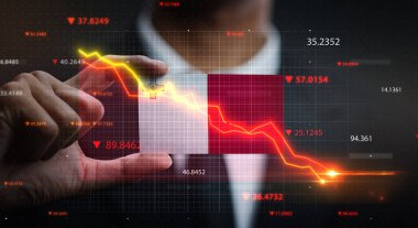 Malta Bayrağının Önüne Düşen Grafik. Kriz Konsepti