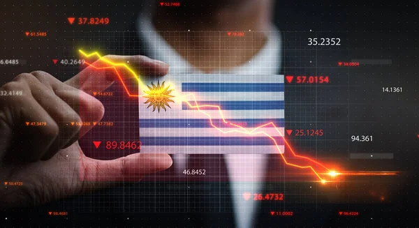 우루과이의 앞에서 쓰러지는 모습을 보였다 위기에 — 스톡 사진