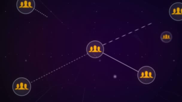 Grupp Människor Nätverk Ikon Link Connection Technology Loop Animation — Stockvideo
