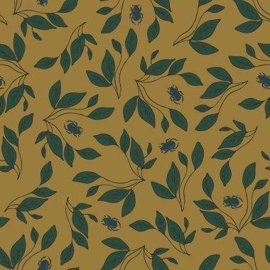 Kumda böcek ve yapraklar