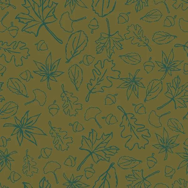 Feuilles d'automne vert — Image vectorielle