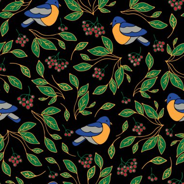 Kuşlar ve böğürtlenler siyah