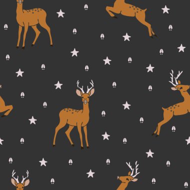 Geyik ve yıldızlar gride