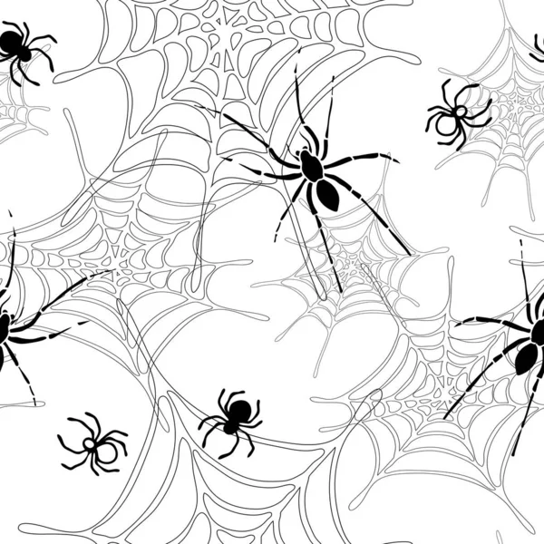 Black white spiders — 스톡 벡터